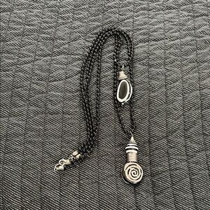 Black and White Spiral Dual Pendant Necklace